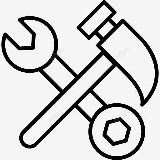 扳手和镐锤轮廓工具和用具自己动手图标 平面电商 创意素材图片_地质锤图标图片素材-花瓣网