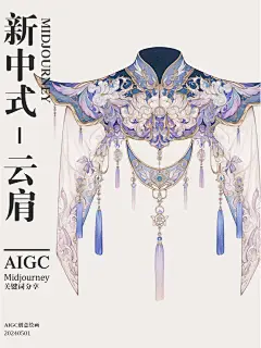 Midjourney 咒语分享丨 新中式云肩2 - 小红书