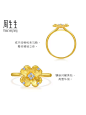 新品周生生文化祝福花韵金镶钻幸运之花黄金足金戒指95101R-tmall.com天猫