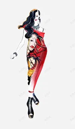 水彩模特高清素材 png 设计图片 免费下载 页面网页 平面电商 创意素材 png素材