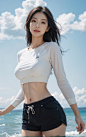[Ai老撕鸡教你画美女]，今天画海边清凉写真小姐姐！-今日头条