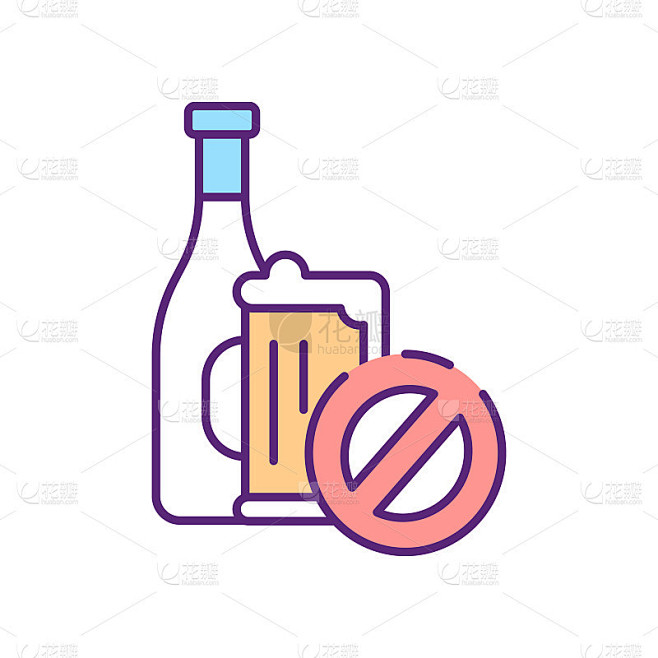 无酒精标志RGB颜色图标