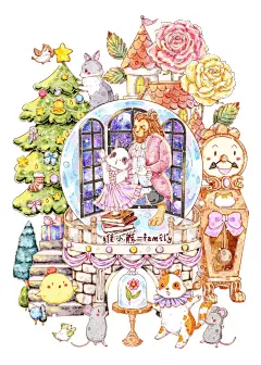 兔兔童话水晶球 | 水彩插画