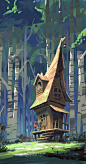 林中小屋的四季_南沐。__插画师作品_涂鸦王国gracg.com