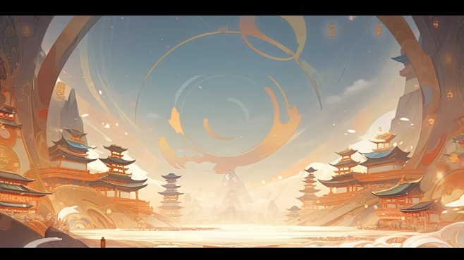 AI生成唐风背景-花瓣网