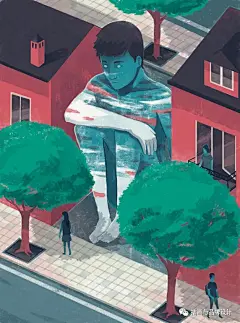 插画丨孤单又沉重的脑洞，幽灵般的人体描绘潜意识的荒诞世界 : 60万插画师共同关注→插画与品牌设计