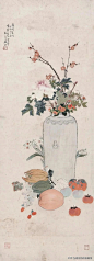 古画欣赏 集 岁朝清供图