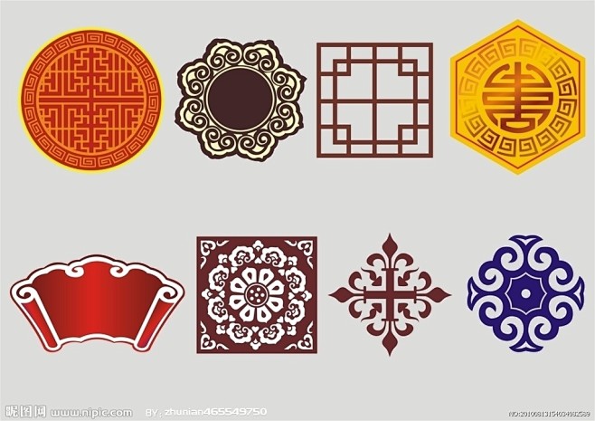 中式古典花纹矢量图