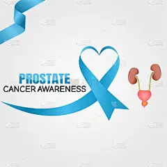 前列腺癌认知病媒图解。适用于贺卡海报和横幅
