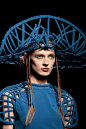 Jean Paul Gaultier Woven Blue Hat Couture Spring 2010