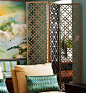 Open Fretwork Folding Screen.  For ideas on how to decorate with a folding screen, go to http://decoratingfiles.com/2012/08/folding-screen/