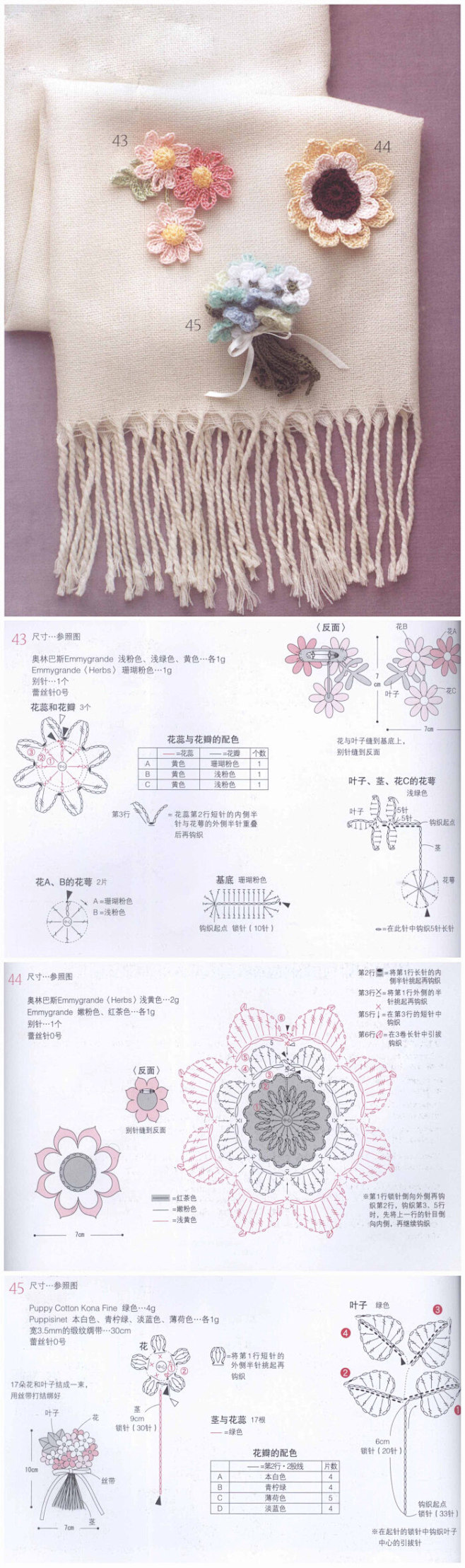 小饰花，越精致越喜欢。#钩织图解#