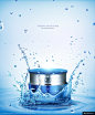 化妆品保湿护肤品水滴水珠水花广告海报17模板平面设计
