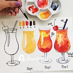 【水彩教程】简单易学，手残党必备！
小清新水彩古风水彩 ​​​​