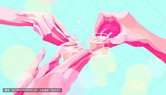 干杯小酒馆扁平手绘插画