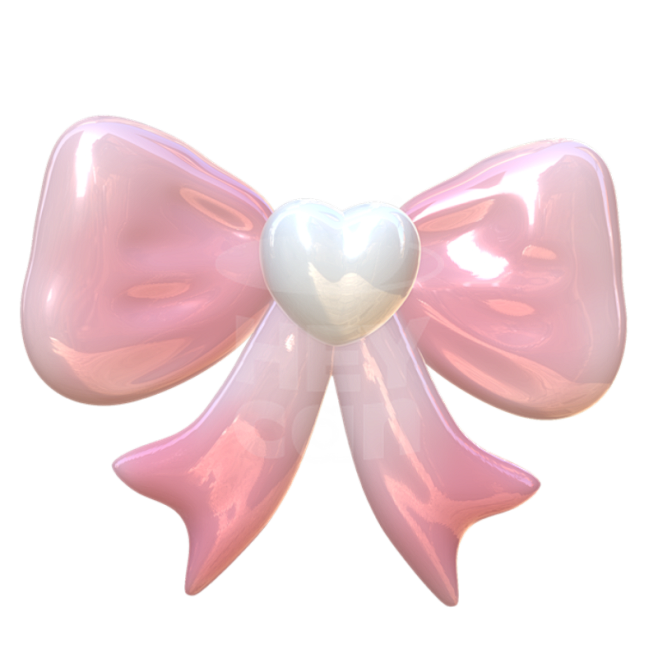 3D粉银蝴蝶结