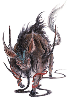 东方句芒,鸟身人面,乘两龙.