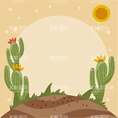 仙人掌背景   - 源文件下载【酷图网】仙人掌背景,壁纸,插图,插画,绿色植物,绿植,清新,肉质灌木