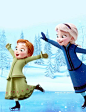 Little Anna and Elsa.