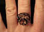 Wire Wrapped Mini Pug or Any Dog Head MADE to ORDER Ring : This ring is made to order! Select your color and size!! This ring is handmade and wire wrapped into this adorable little mini size pug or any dog