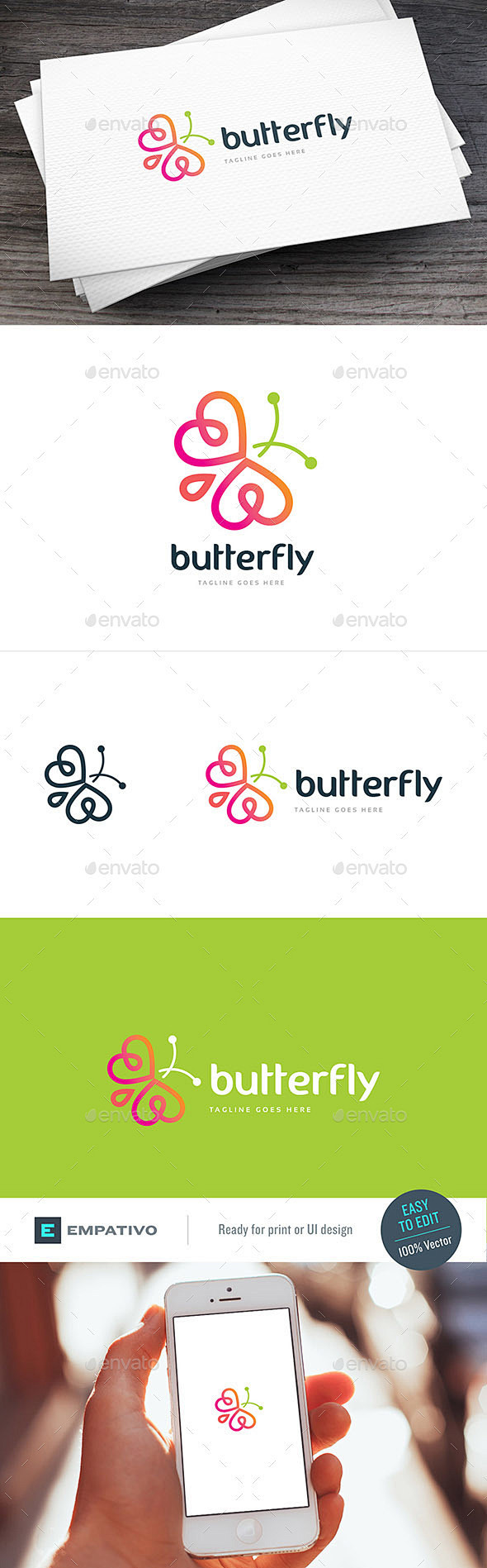 蝴蝶标志模板——动物标志模板Butter...