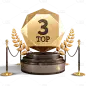 3D金色排名奖章领奖台