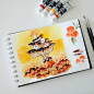 Sanoe 在 Instagram 上发布：“#gouache de la semaine pour le #dessinbourré”