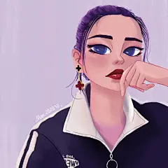 美式风格 人物插画 女孩 小姐姐