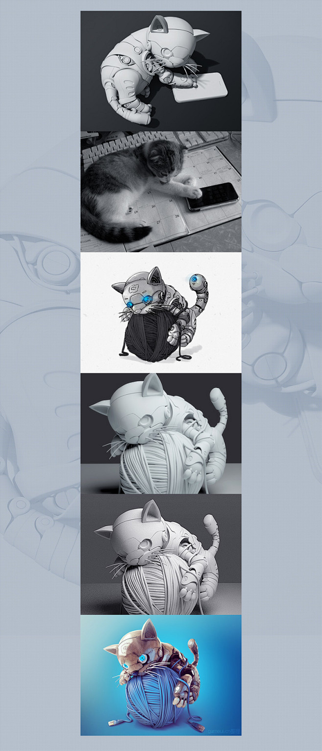 3D机械猫图标 |GAMEUI- 游戏设...