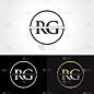 抽象字母RG标志设计矢量模板。RG字母标志设计