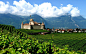 General 2560x1600 nature landscape castle Switzerland field mountains clouds