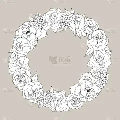 玫瑰,牡丹,动物手,花环,活力,华丽的,摆拍,直的,壁纸,画画