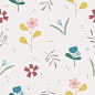 Cute hand drawn vintage floral seamless pattern