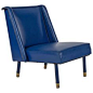 Blue Leatherette Fireside Chair by Jacques Quinet at 1stdibs