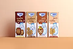 Milk And Friends / Pegah Flavored Milks 牛奶 饮料 卡通 插画 剪纸 艺术 包装 设计 创意 有趣 水果饮料 果汁