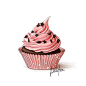 Pink Cupcake with Stars $7