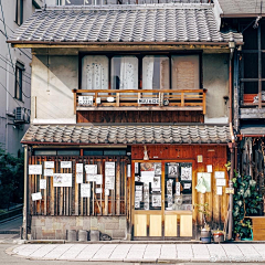 、雨茜采集到街景 店铺 钢笔淡彩素材