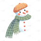 文艺二十四节气雪人元素贴纸