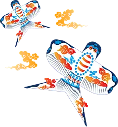 清明追思拜祭山花宝塔风筝燕子秋千水牛窗台中式手绘设计元素插画(94).ai