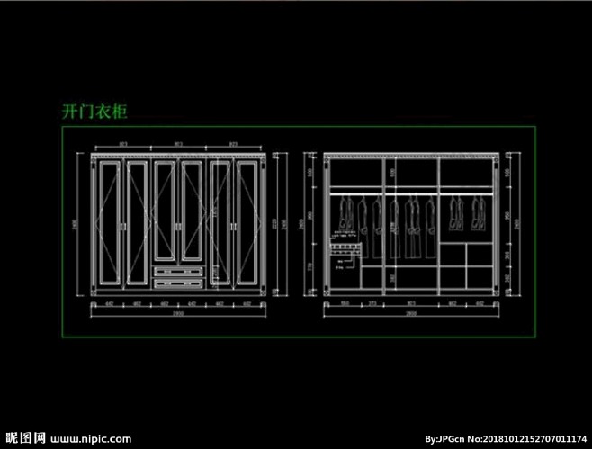 简约时尚现代风格六开门衣柜CA