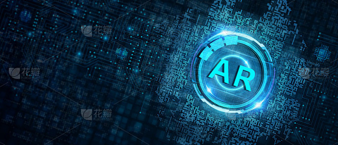 Ar，增强现实图标。商业、技术、互联网和网络概念。