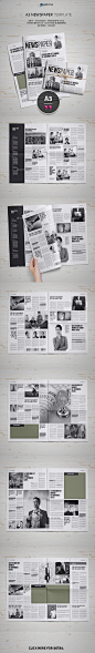 A3 Newspaper Template - Newsletters Print Templates