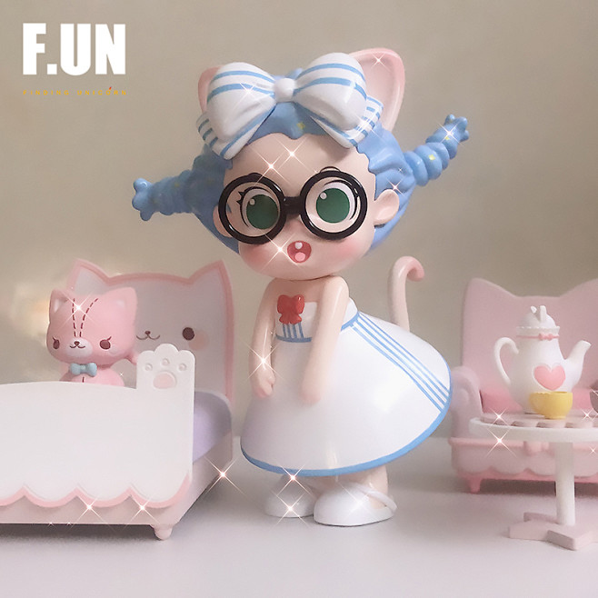 FORTHETOYS 薯泥白色猫女 潮玩