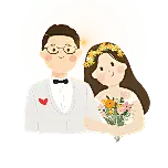 婚庆服务结婚爱心新人合照可爱手绘风动态贴纸