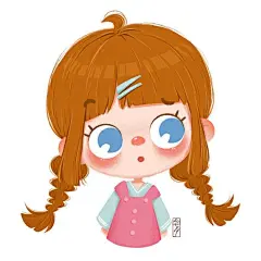 #头像##插画# 可爱的女孩小表情合集~ | 作者：@念月月月ya ​​​​