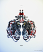 Mechanical Lungs for Volkswagen : Robotic lungs with car engine elements for new Volkswagen advertisement company