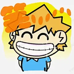 龇牙哈哈笑的男孩 创意素材