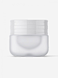 Beauty frosted glass jar mockup