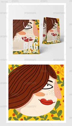 小清新手绘女生插画