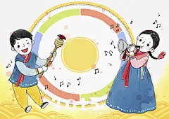 庆祝的人们高清素材 卡通 吹唢呐 少数民族 庆祝 手绘 音符 免抠png 设计图片 免费下载
